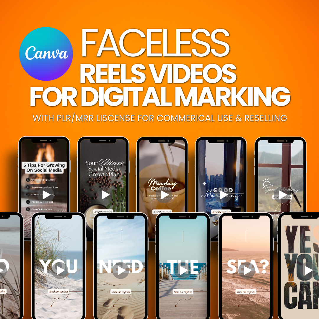 PLR & MRR Faceless Reels Videos for Digital Marketing