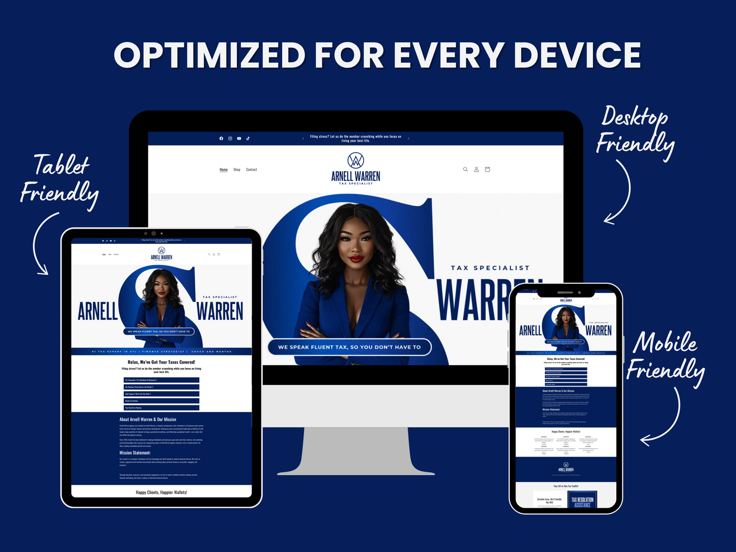 Blue Shopify Theme Template, Tax Specialist Theme, Website for Corporate Businesses Shopify Website Design, Shopify Banners, Business Owners