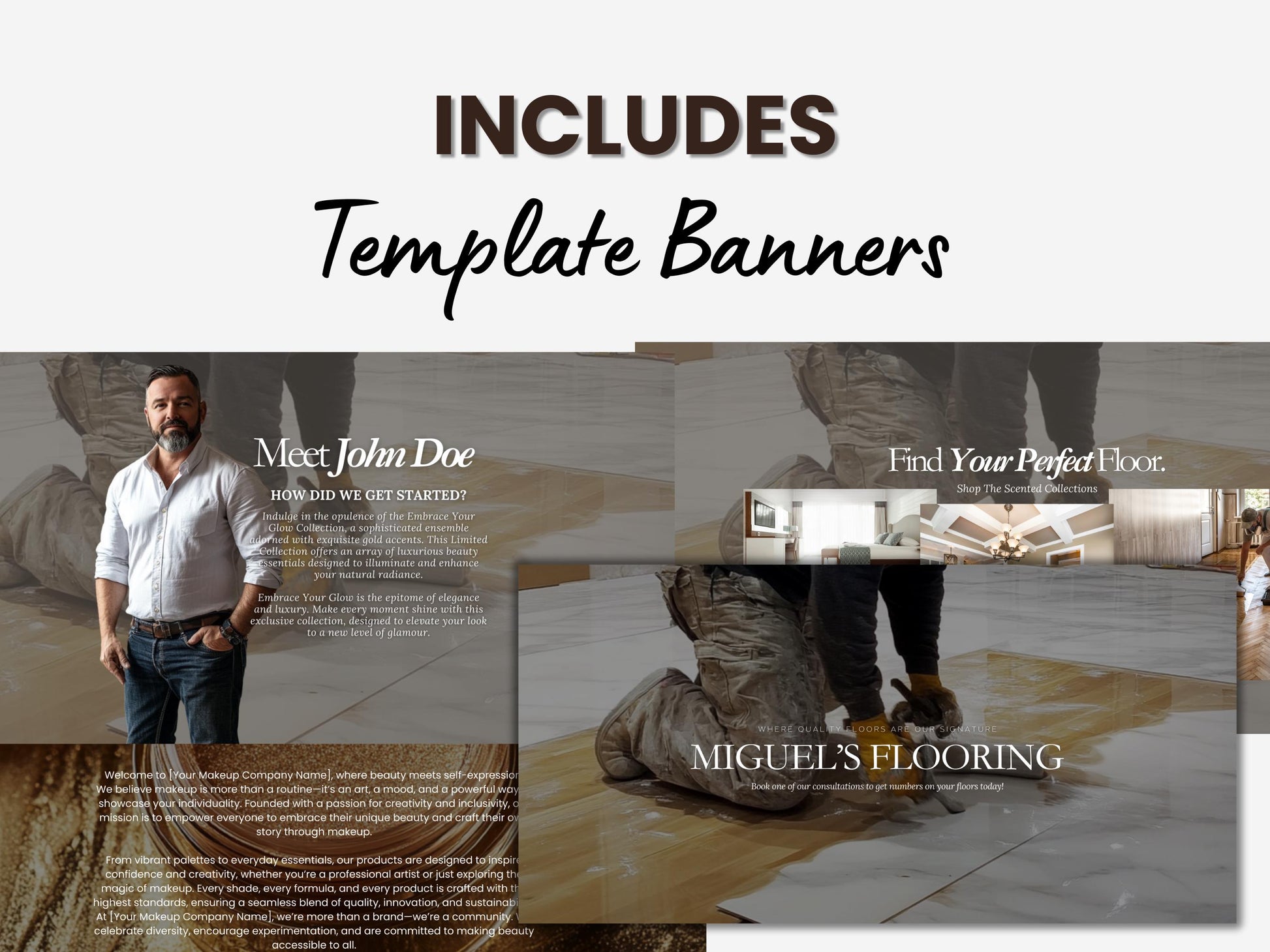 grey Shopify Theme Template, Grey Flooring Theme, Website for Flooring companies Shopify Website Design, Shopify Banners, Business Owners