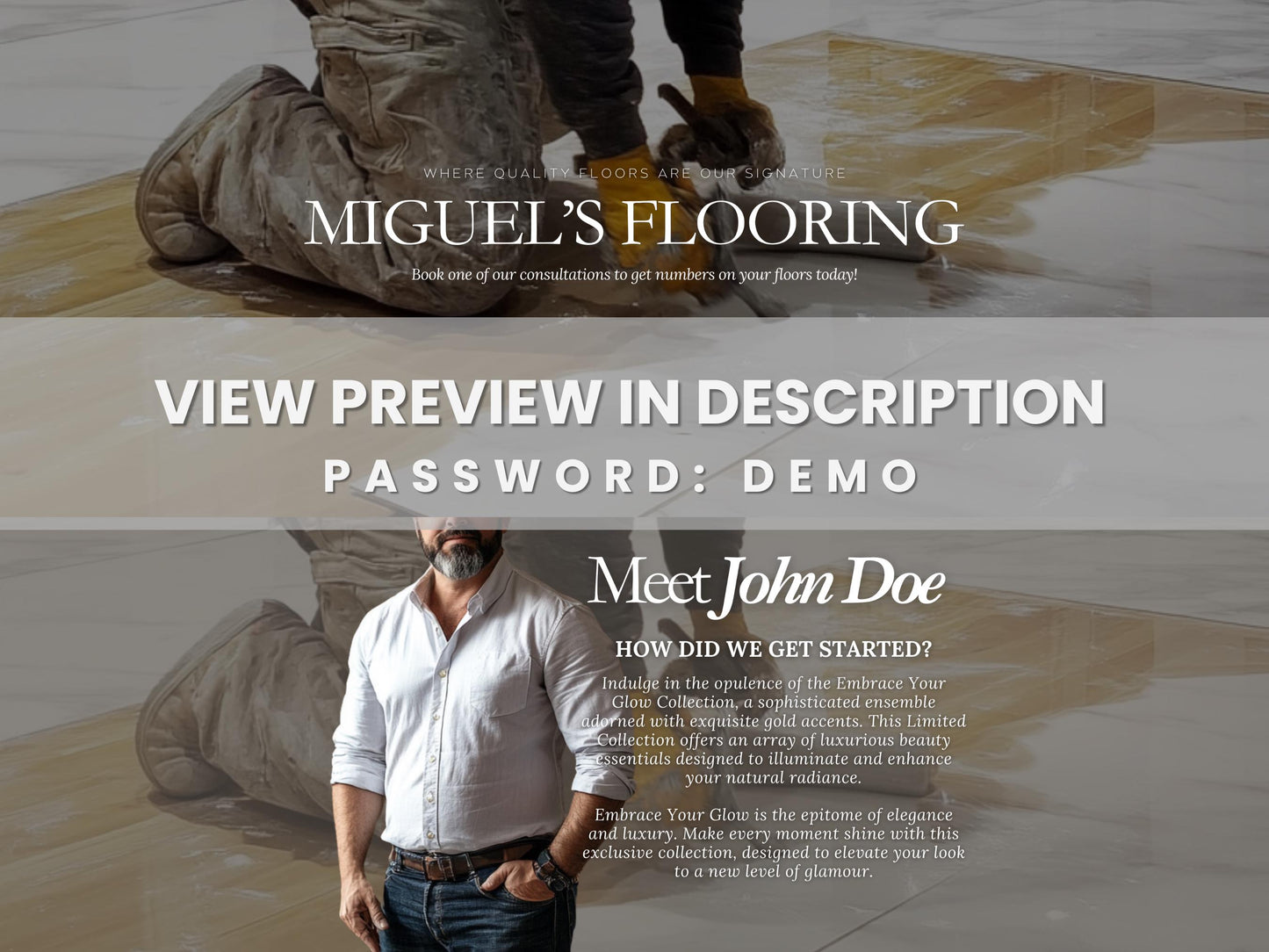 grey Shopify Theme Template, Grey Flooring Theme, Website for Flooring companies Shopify Website Design, Shopify Banners, Business Owners