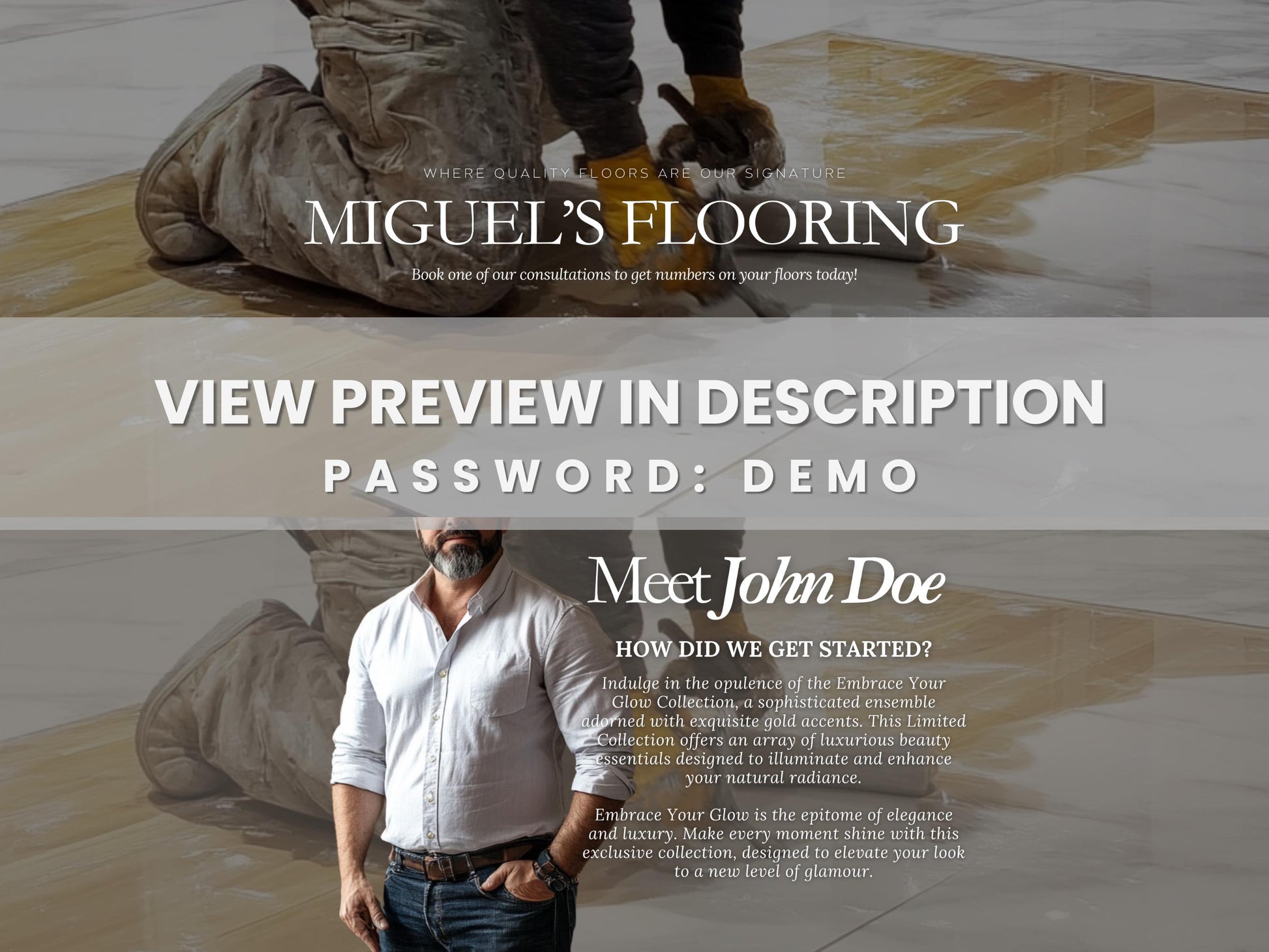 grey Shopify Theme Template, Grey Flooring Theme, Website for Flooring companies Shopify Website Design, Shopify Banners, Business Owners