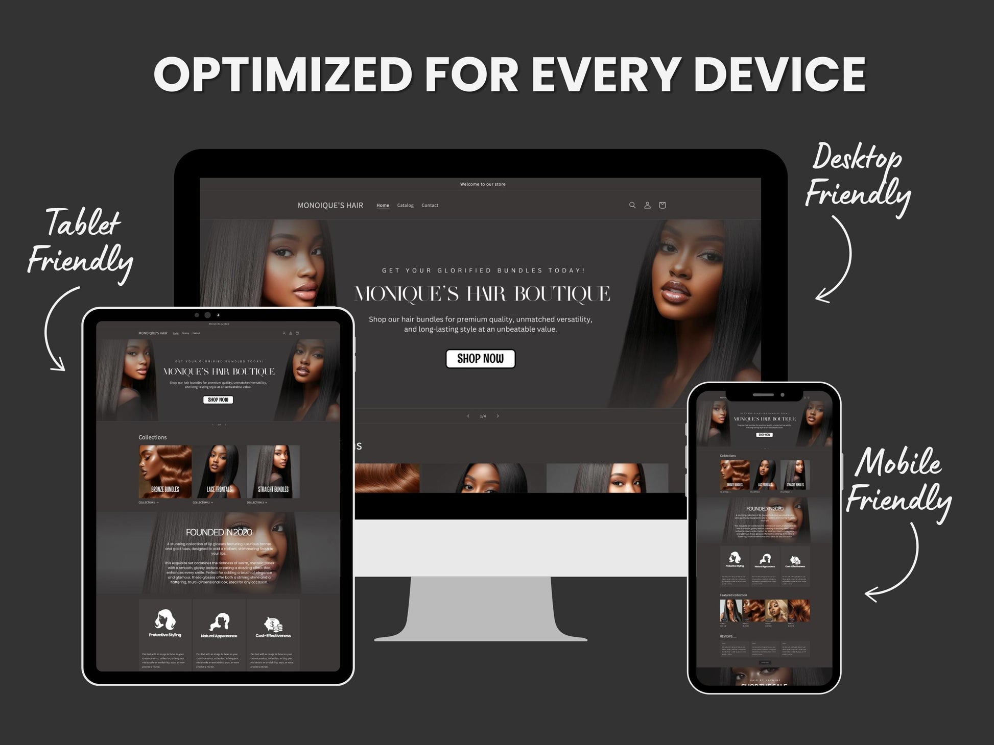 Hair Business Shopify Theme Template, Black Hair Theme, Website for Hairstylists Shopify Website Design, Shopify Banners