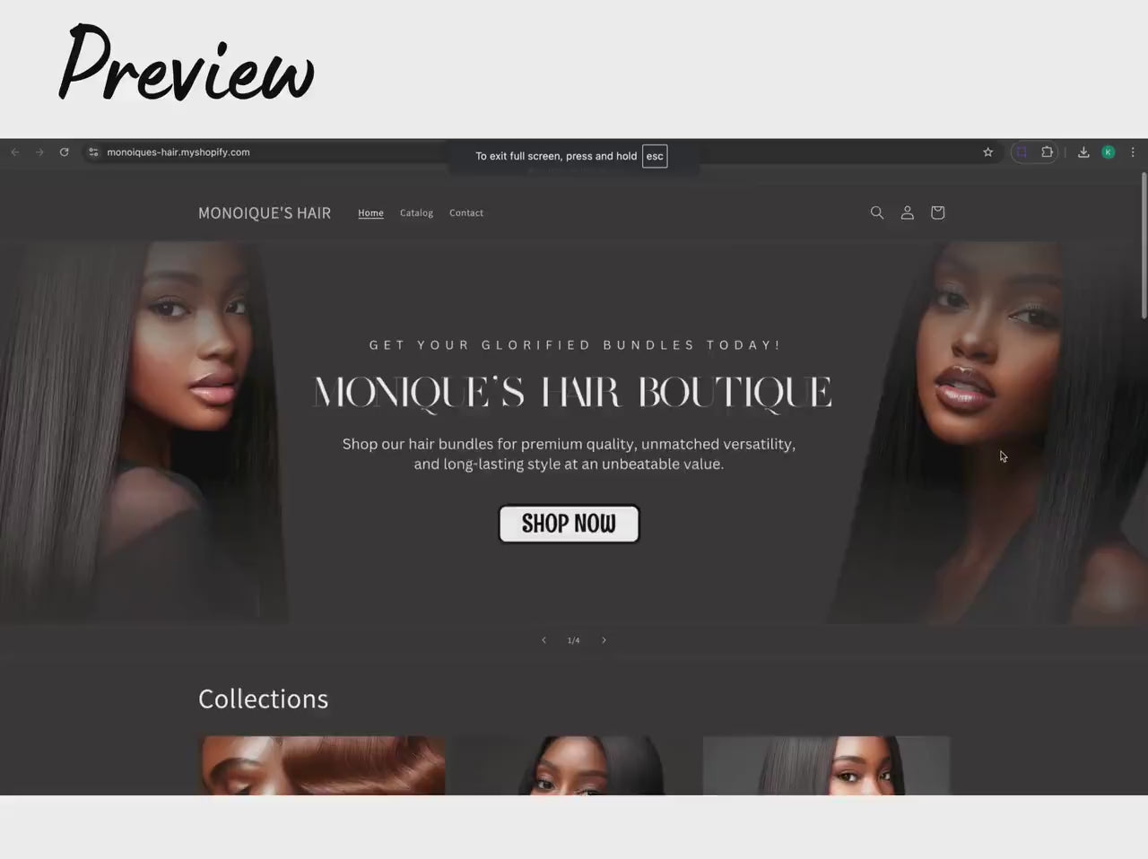 Hair Business Shopify Theme Template, Black Hair Theme, Website for Hairstylists Shopify Website Design, Shopify Banners