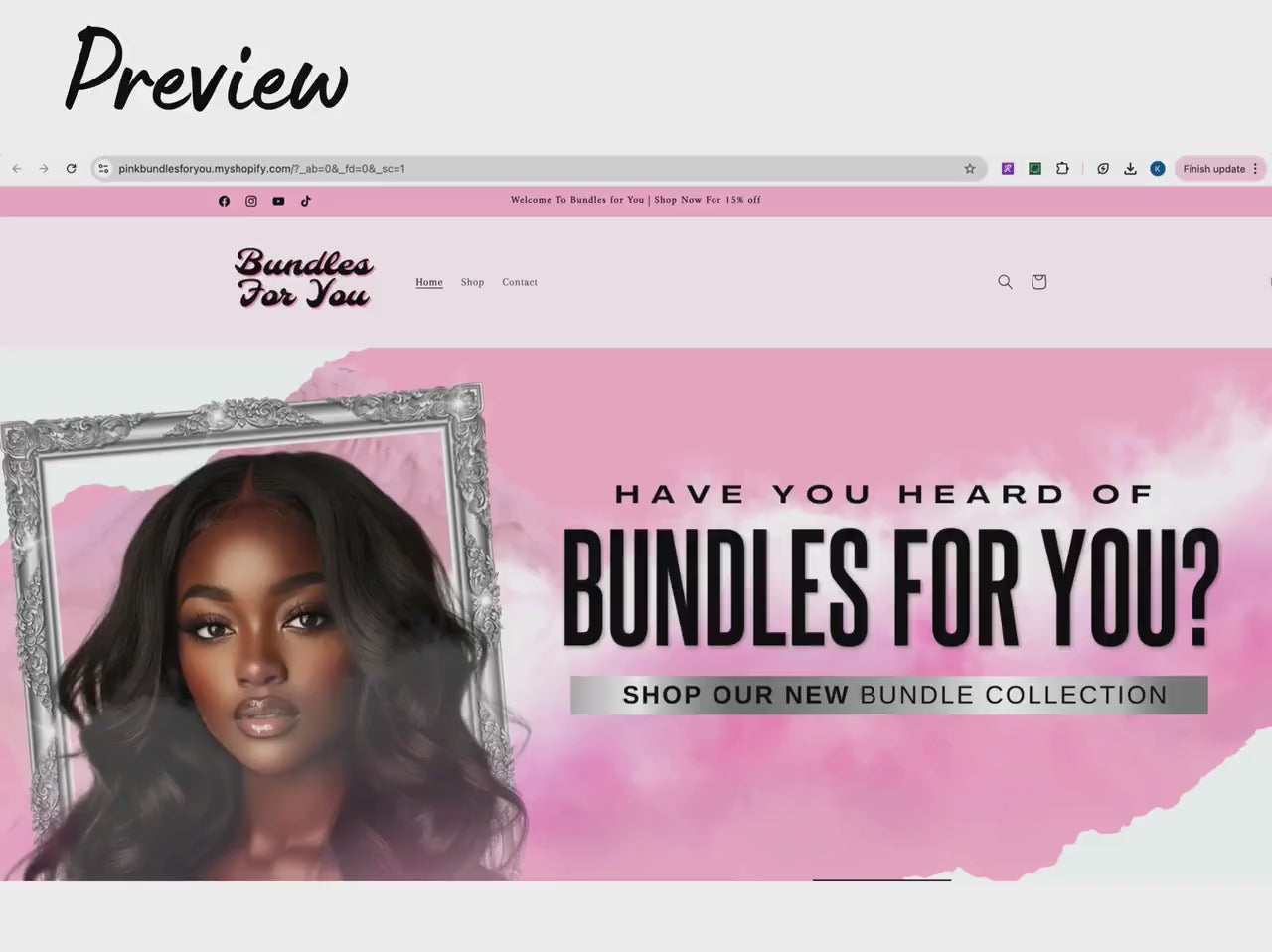 Pink Shopify Theme Template, Pink Hair Theme, Website for Hair Businesses Shopify Website Design, Shopify Banners, Business Owners