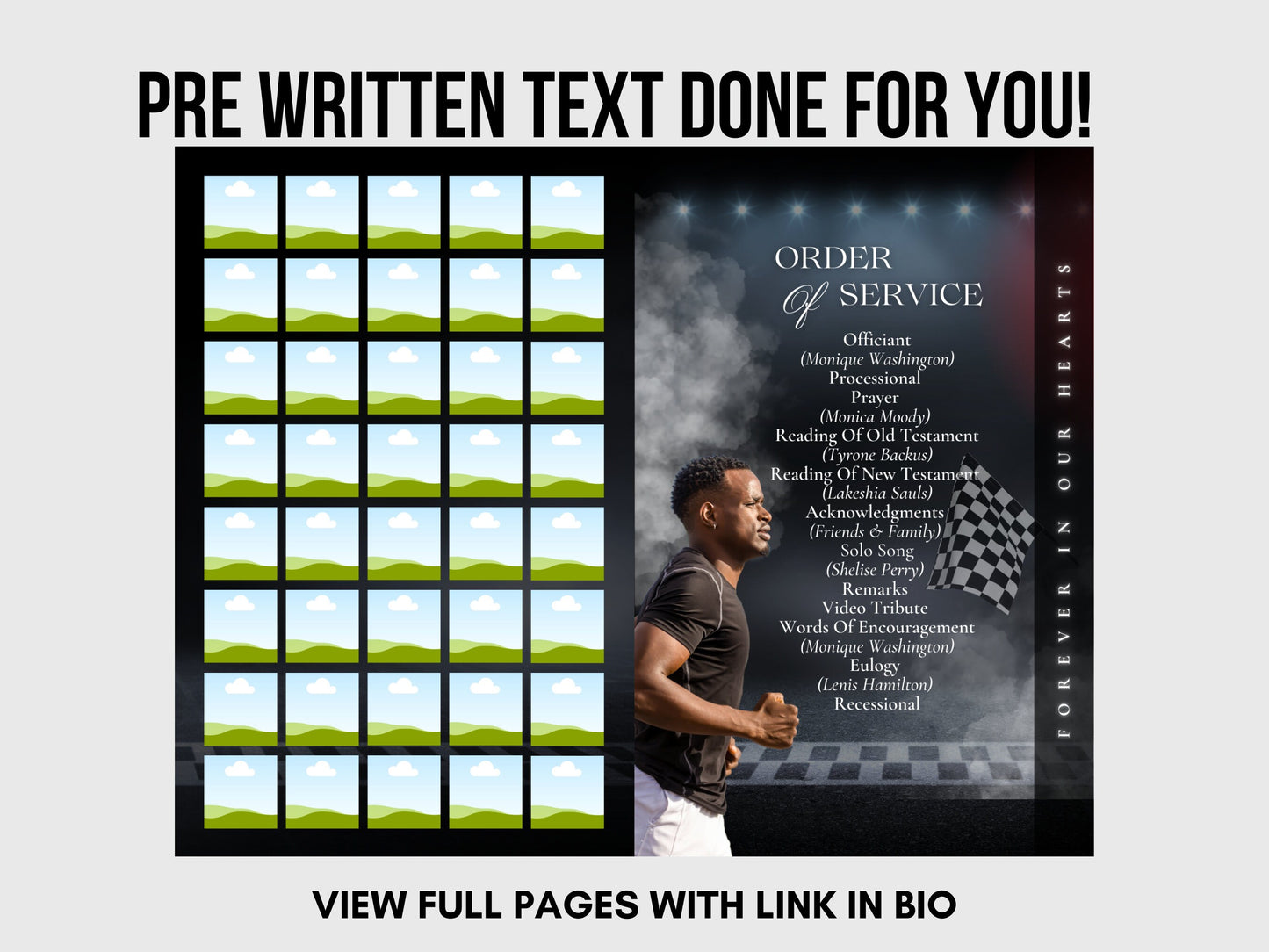 5.5"x8.5" BOOKLET Memorial program (4 pages)| RED Style Funeral Program |Celebration of Life |Keepsake |Digital Download |Canva Template