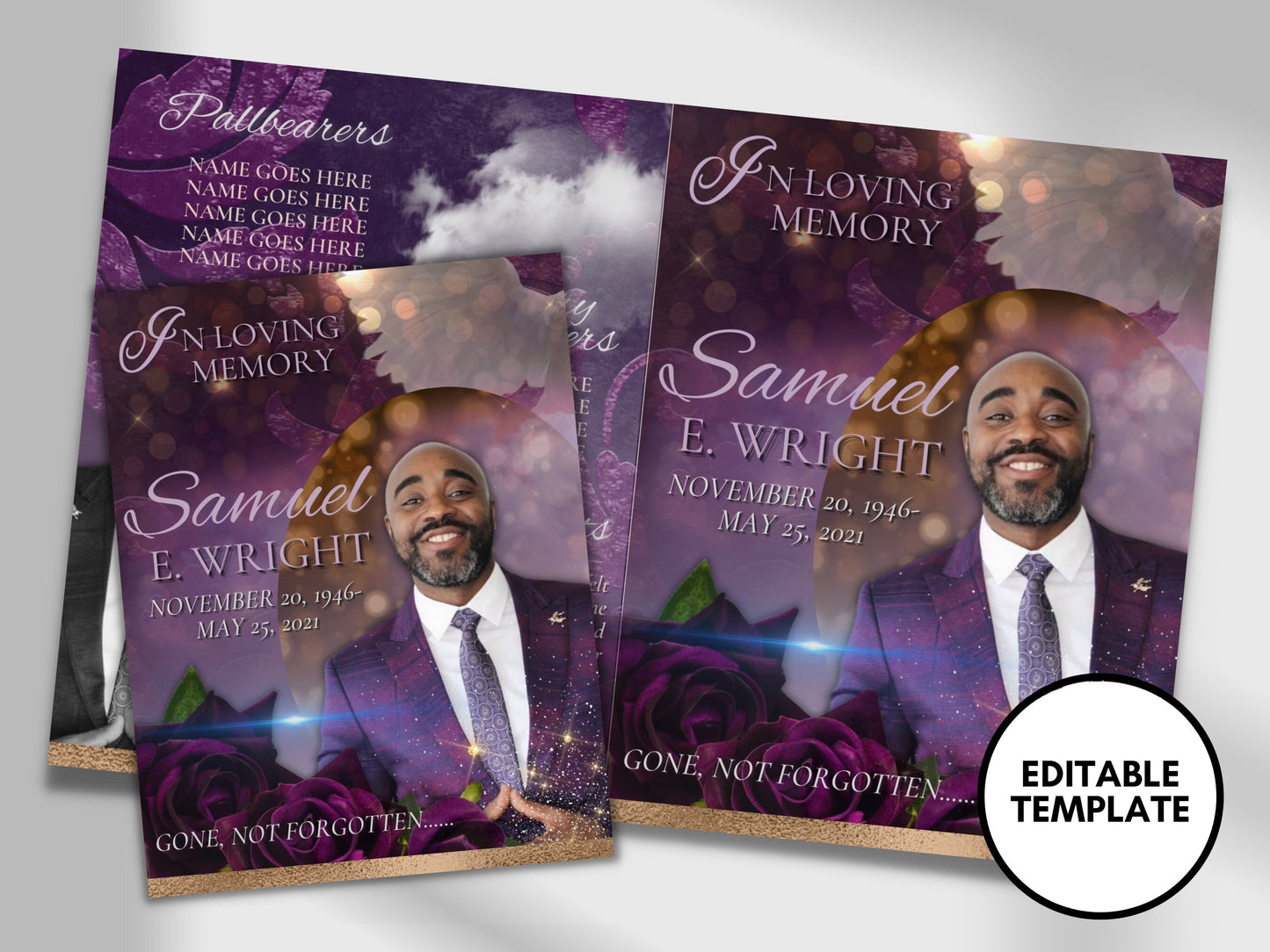 8.5"x11" BOOKLET Memorial program (8 pages)| Unisex Funeral Program |Celebration of Life |Keepsake |Digital Download |Canva Template