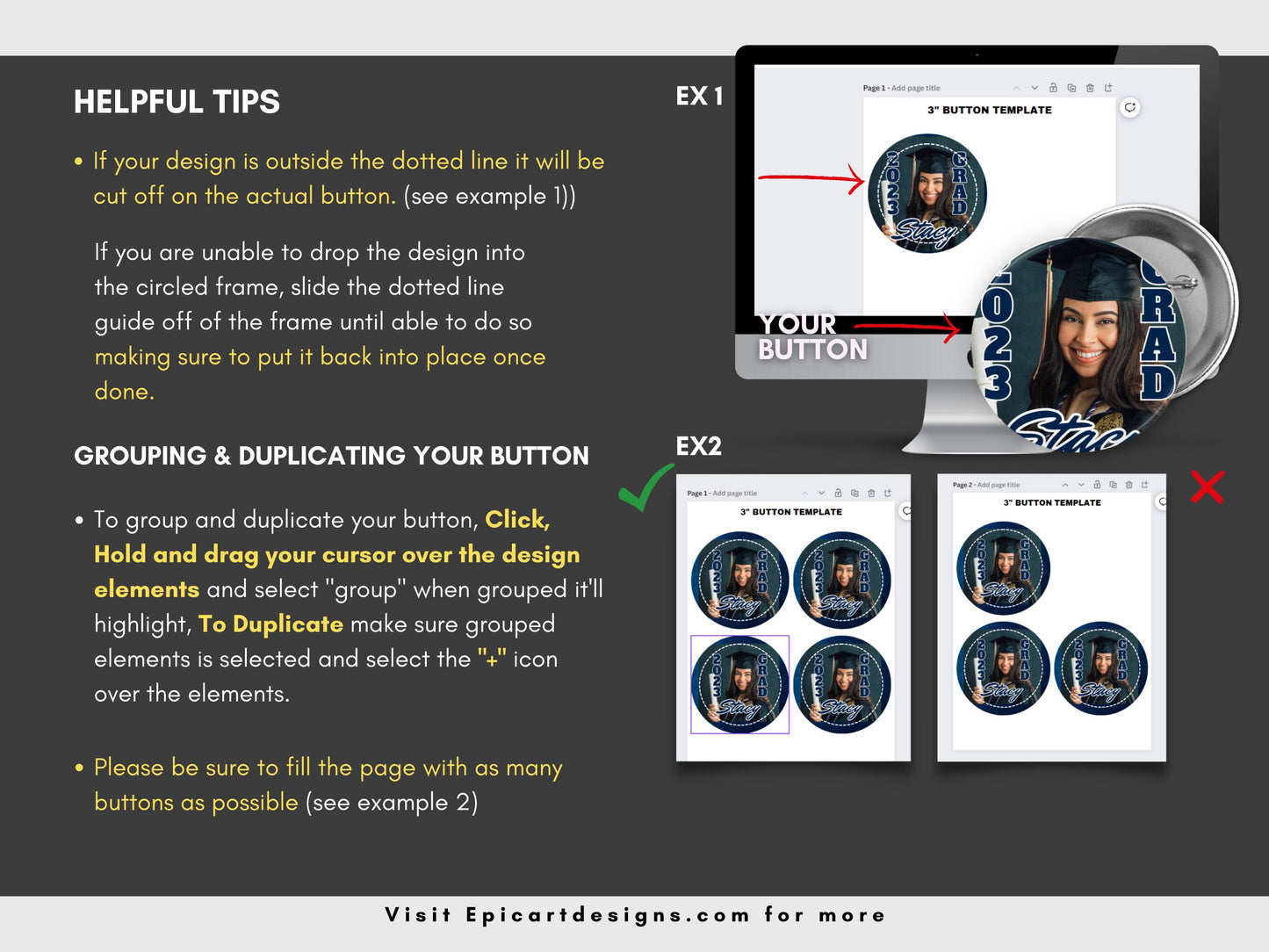 50 BUTTONS SHIPPED,Full Color With Your Family Member| Personalized Funeral Buttons|Pinback Button|Custom Pin Backs