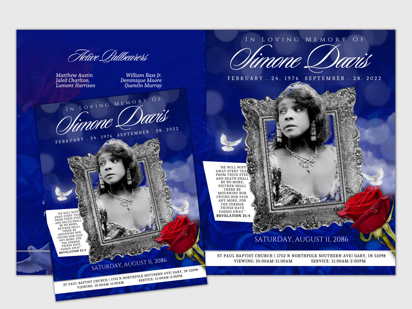 8.5"x11" BOOKLET Memorial program (8 pages)| PURPLE Style Funeral Program |Celebration of Life |Keepsake |Digital Download |Canva Template