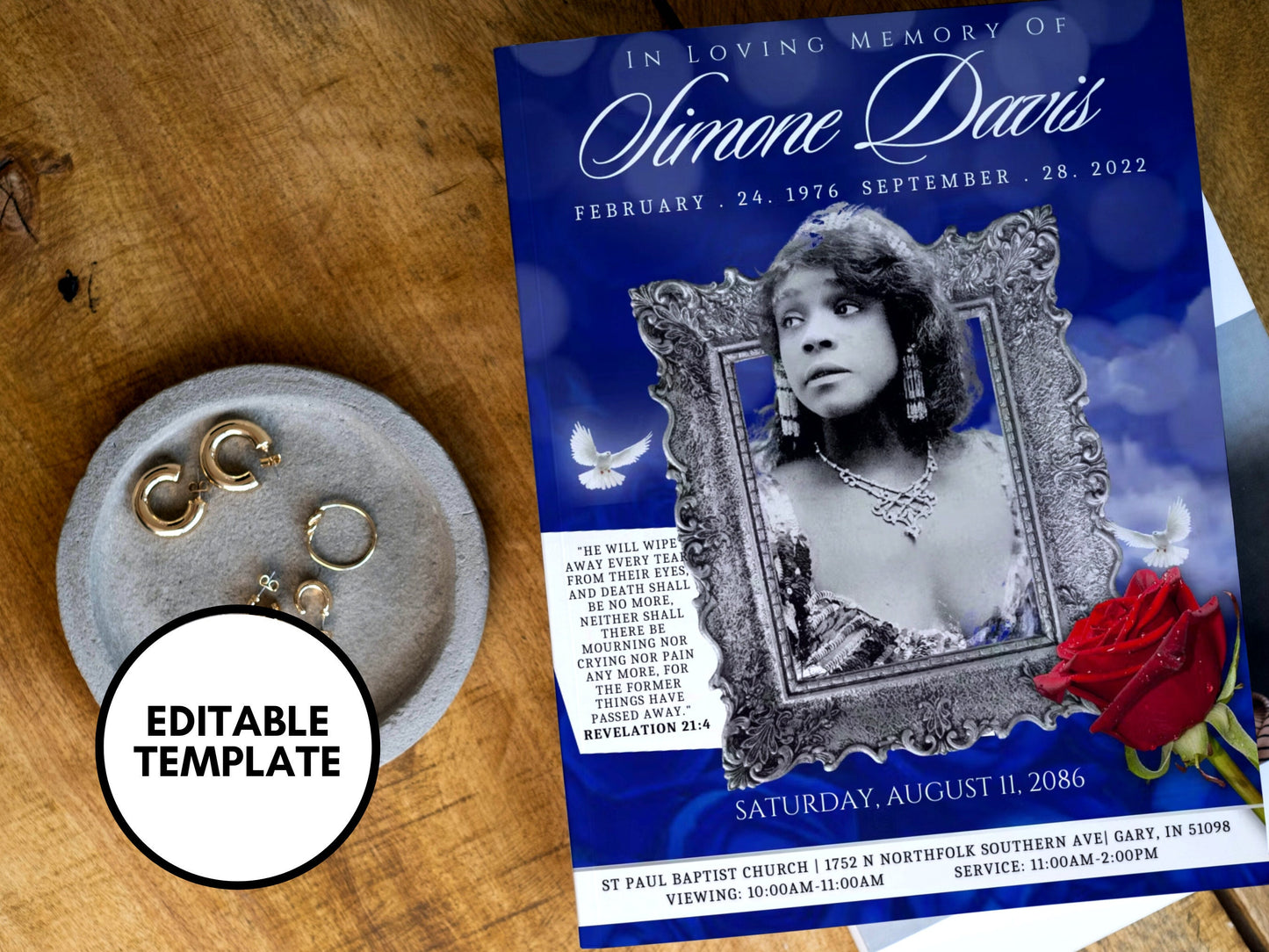 8.5"x11" BOOKLET Memorial program (8 pages)| PURPLE Style Funeral Program |Celebration of Life |Keepsake |Digital Download |Canva Template