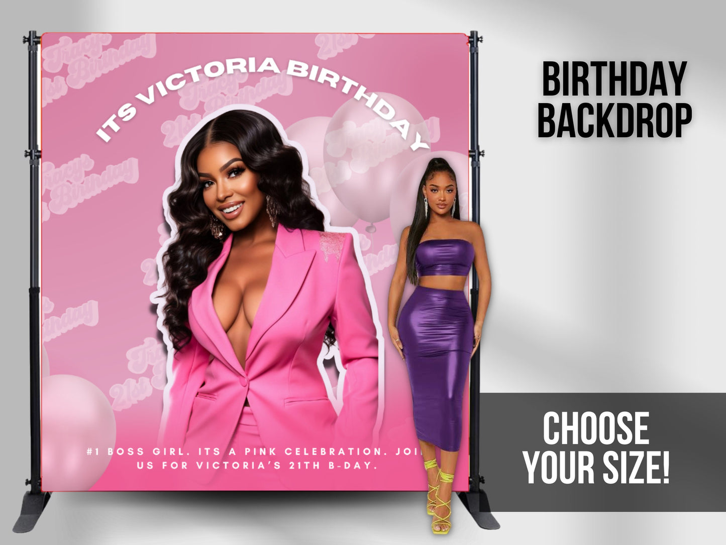 BIRTHDAY backdrop, Photo step repeat, Edtable backdrop, Photo step and repeat,Prom backdrop, 21 bday backdrop, Birthday banner,photo booth