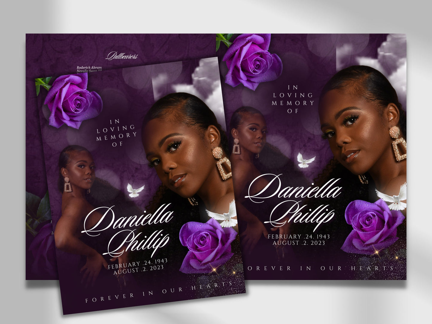 8.5"x11" BOOKLET Memorial program (8 pages)| PURPLE Style Funeral Program |Celebration of Life |Keepsake |Digital Download |Canva Template