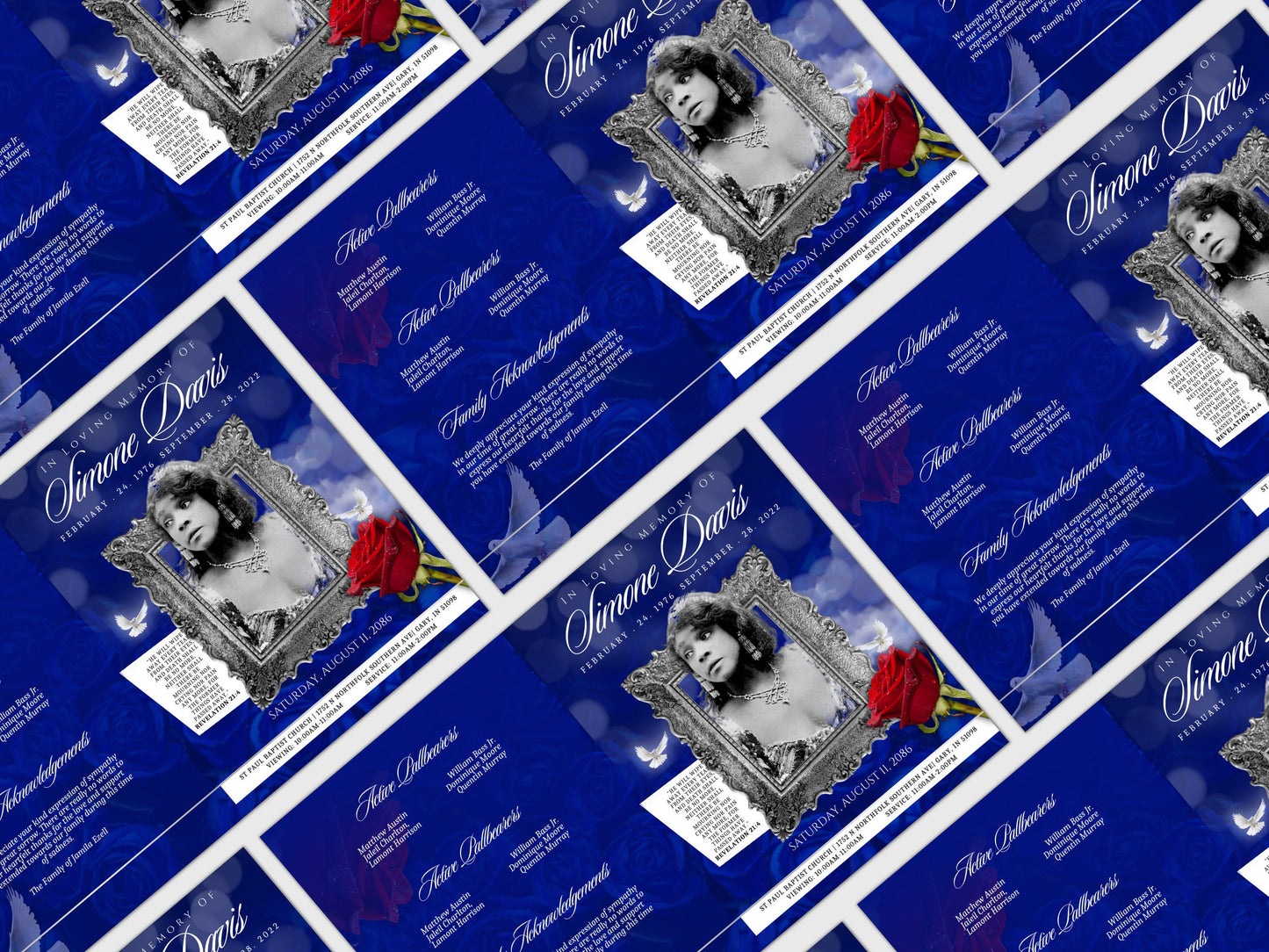 8.5"x11" BOOKLET Memorial program (8 pages)| PURPLE Style Funeral Program |Celebration of Life |Keepsake |Digital Download |Canva Template