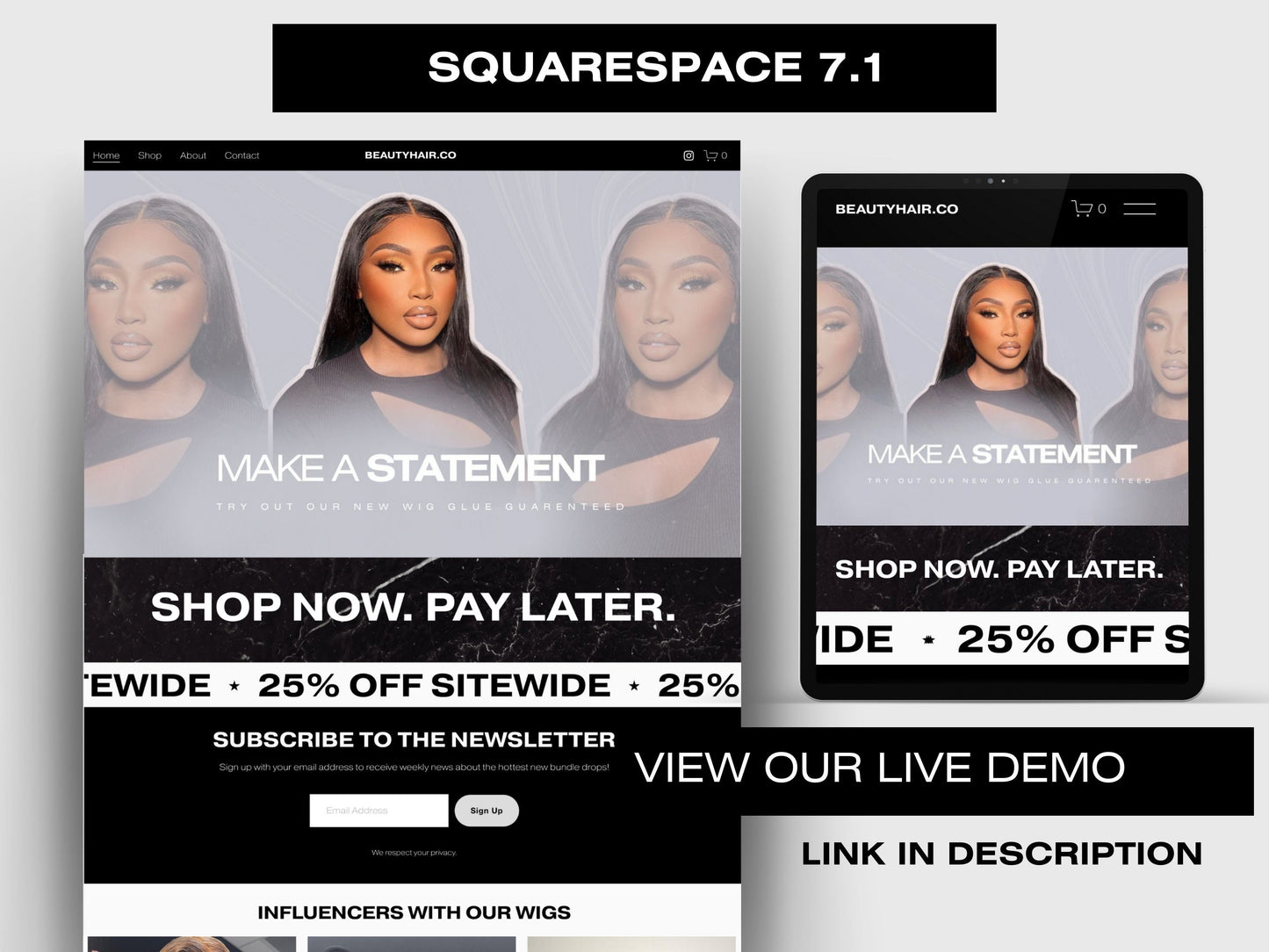 Black BOLD Aesthetic Squarespace Website Template, Aesthetic Website Template Squarespace,D.I.Y Website Design,Squarespace Template Editable