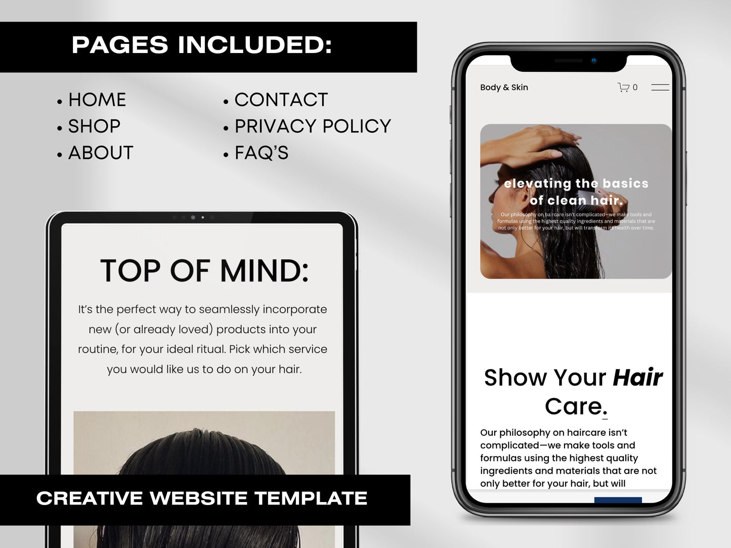 Modern Skincare Squarespace Website Template, Aesthetic Website Template Squarespace,D.I.Y Website Design,Squarespace Template Editable