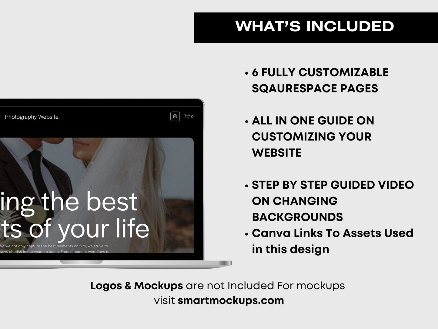 Photographer Aesthetic Squarespace Website Template, Website Template Squarespace,D.I.Y Website Design,Squarespace Template Editable