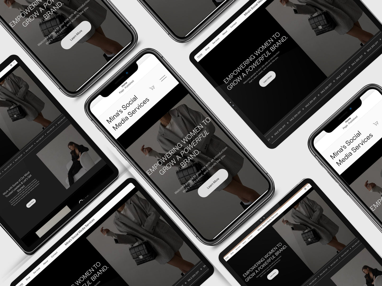 Black MINAMALIST Aesthetic Squarespace Website Template, Website Template Squarespace,D.I.Y Website Design,Squarespace Template Editable