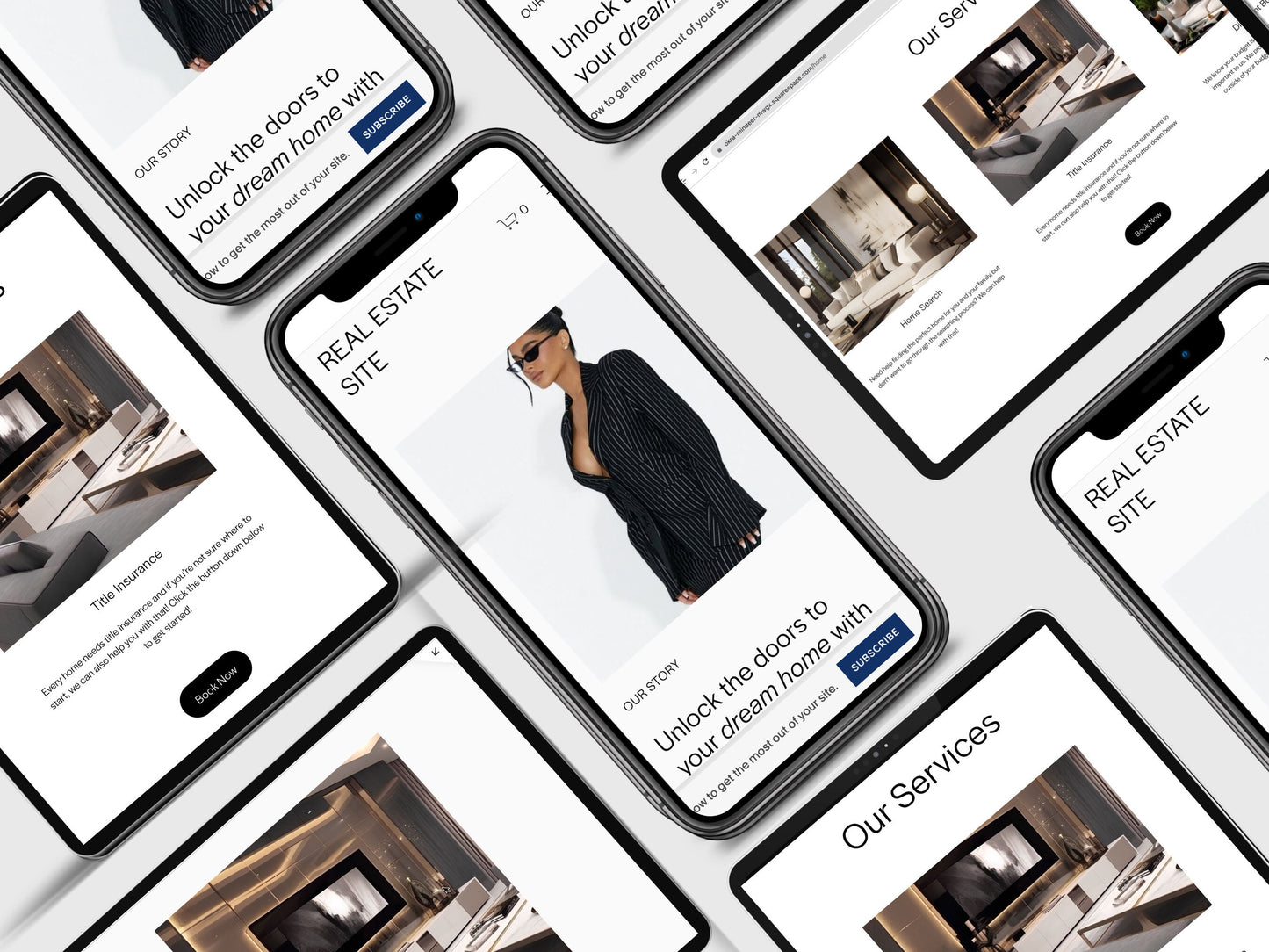 Aesthetic Real Estate Squarespace Website Template, Website Template Squarespace,D.I.Y Website Design,Squarespace Template Editable