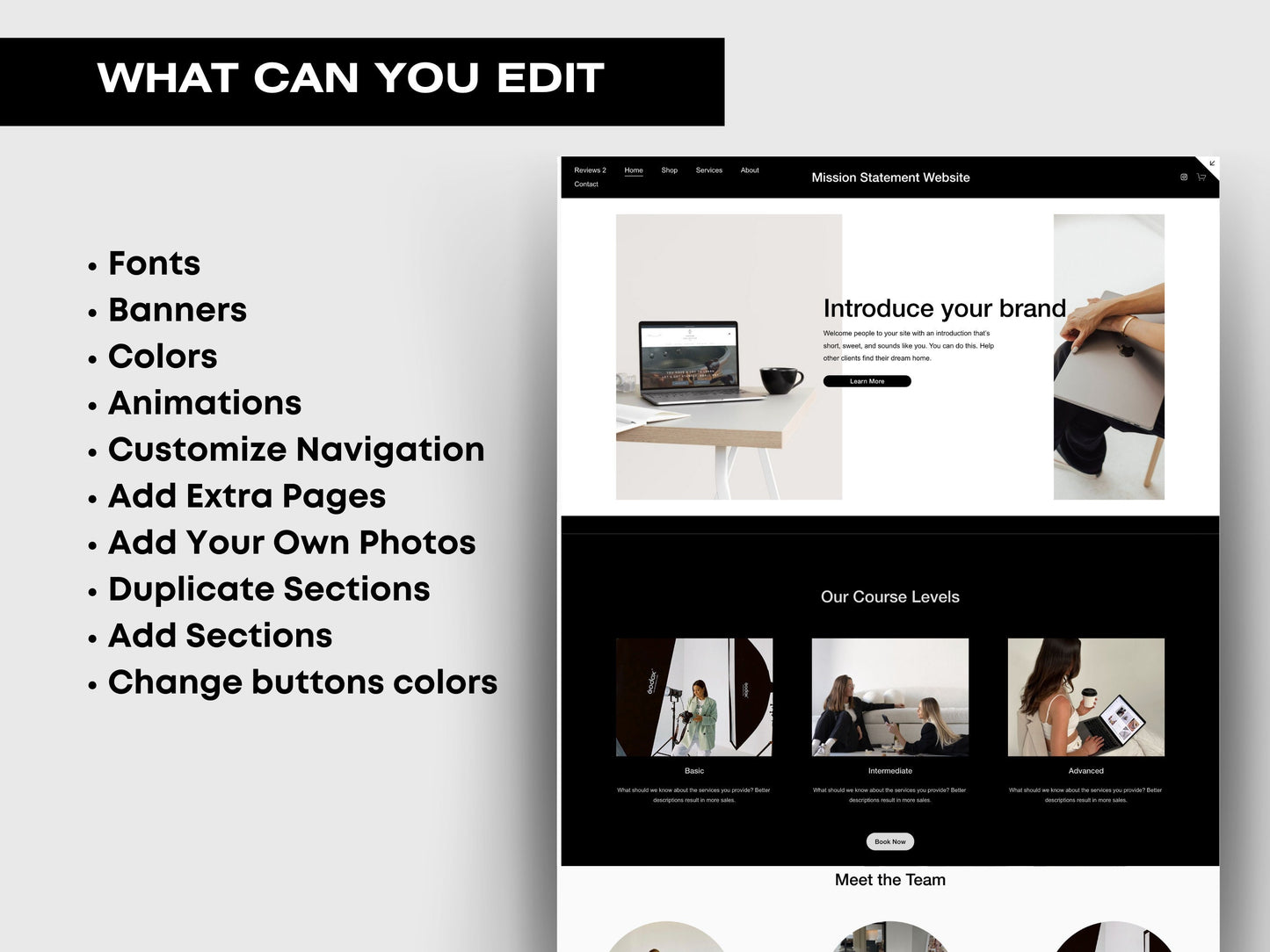 Aesthetic Marketing Squarespace Website Template, Website Template Squarespace,D.I.Y Website Design,Squarespace Template Editable