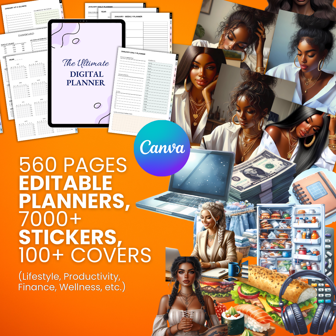 Program Sheet Sticker 560 Pages Editable Planners, 7000+ Stickers, 100+ Covers (Lifestyle, P ...
