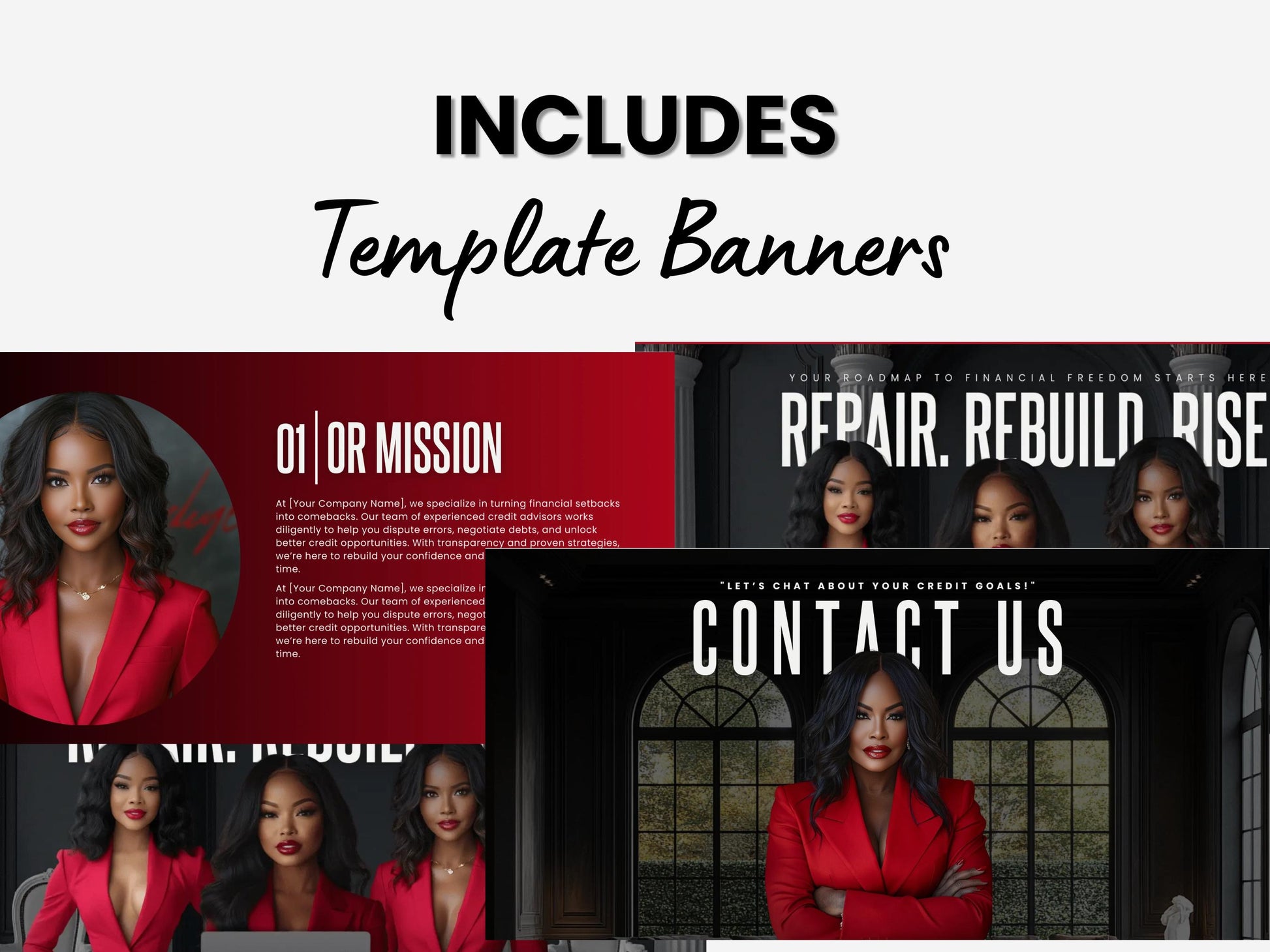 Red Shopify Theme Template, Credit Repair Theme, Website for Corporate Businesses Shopify Website Design, Shopify Banners, Business Owners