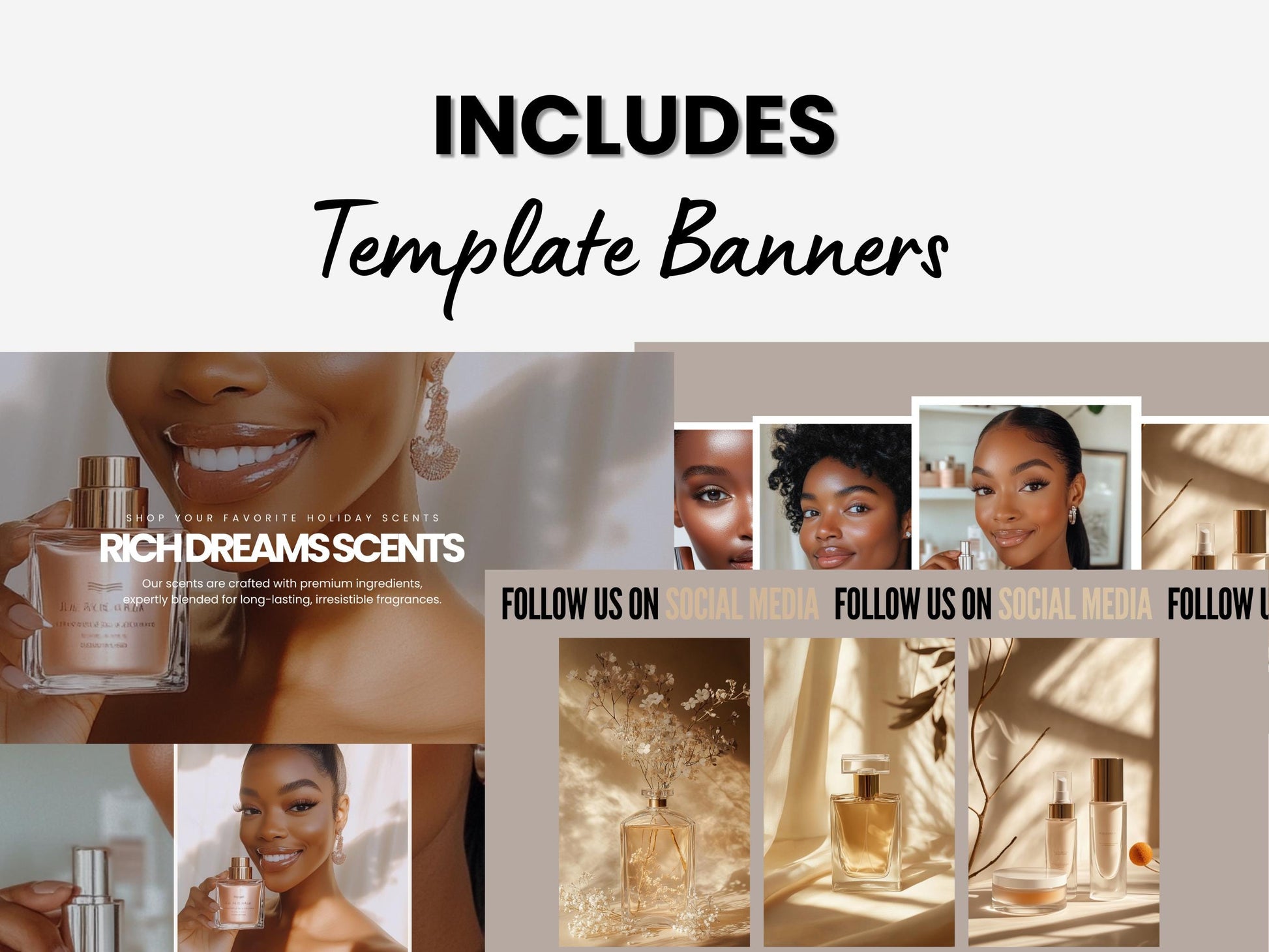 Aesthetic Shopify Skincare Theme Template, Aesthetic Beige Theme, Website for Skincare Businesses Shopify Website Design, Shopify Banners