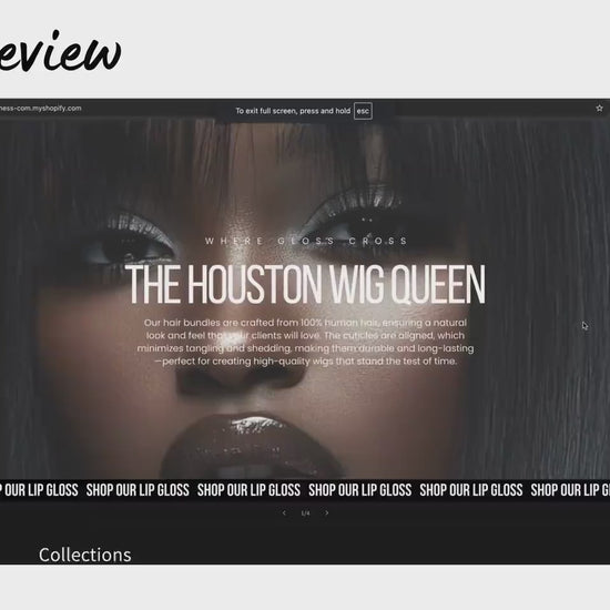 Wig Business Shopify Theme Template, Black Wig Theme, Website for Hairstylists Shopify Website Design, Shopify Banners