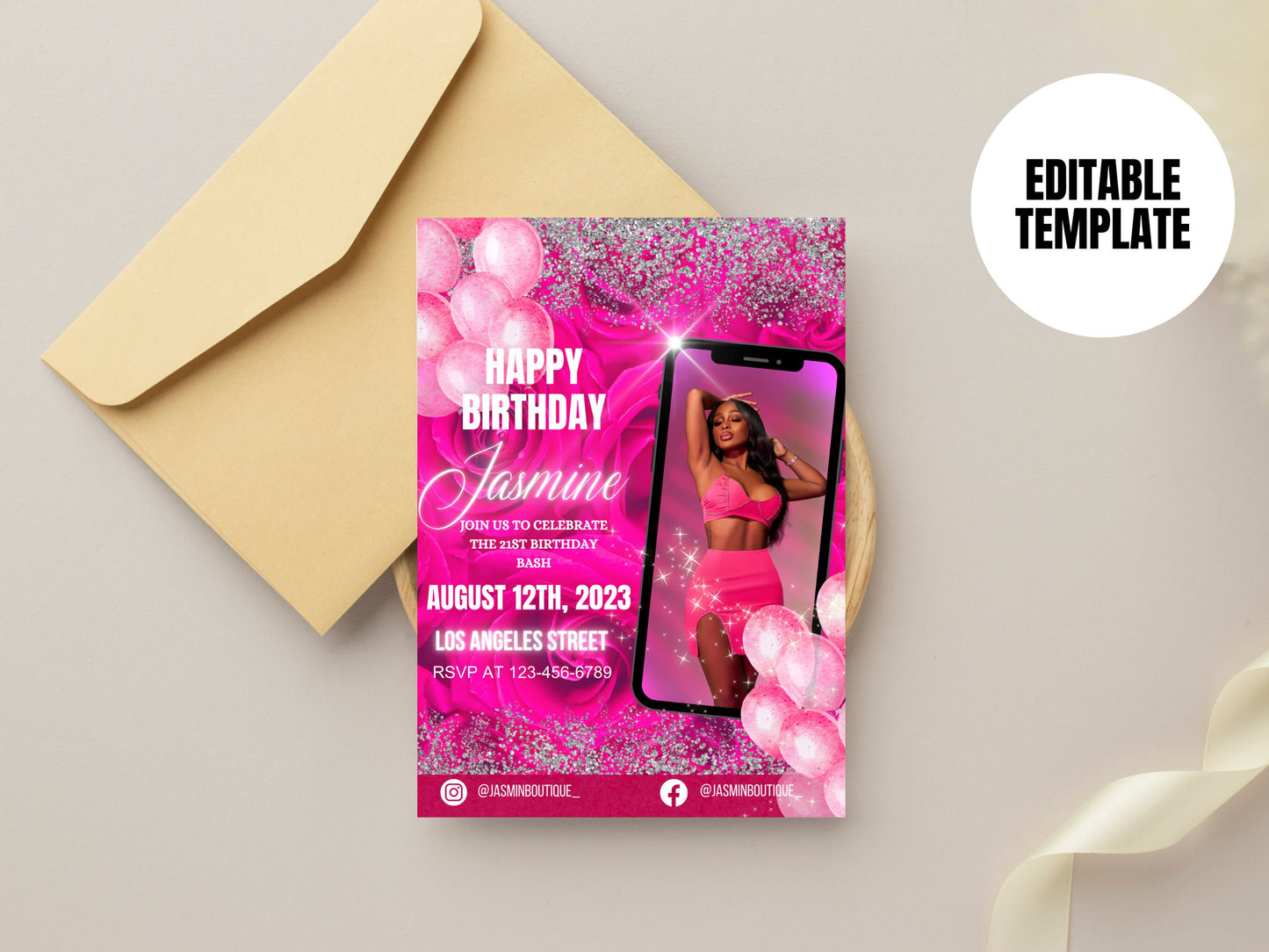Birthday Bash invite, Digital Bday card, DIY invite Template Design, Birthday Party Invites Flyer, Premade Celebration birthday invite