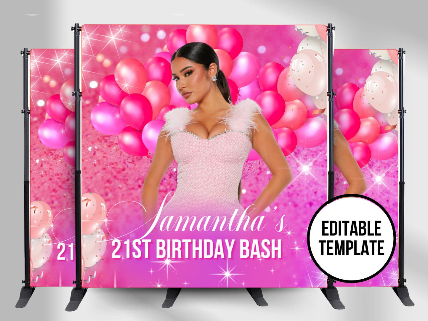 BIRTHDAY backdrop, Photo step repeat, Edtable backdrop, Photo step and repeat,Prom backdrop, Sweet 16 backdrop, Birthday banner,photo booth