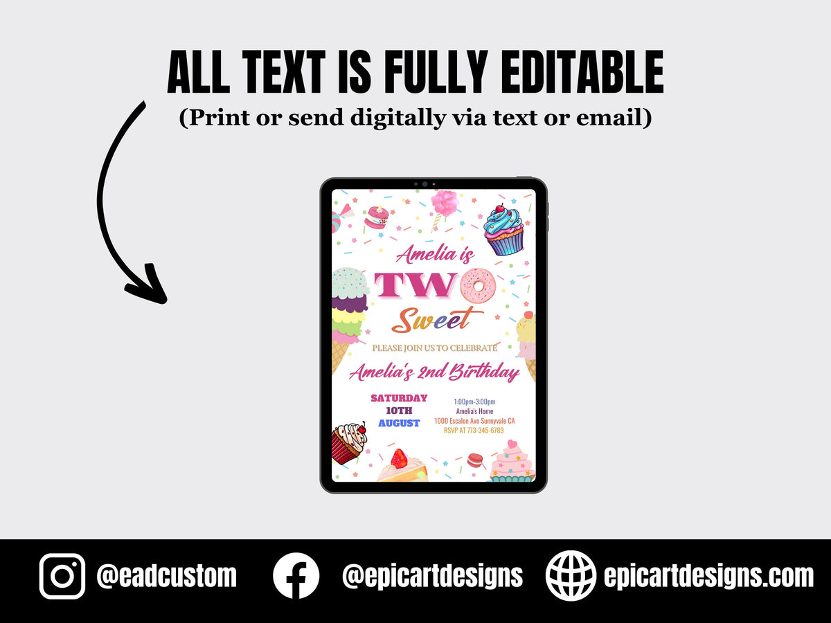 Two Birthday Invite Two Sweet Birthday Invitation 2nd Birthday Girl Donut Invitation Blush ...
