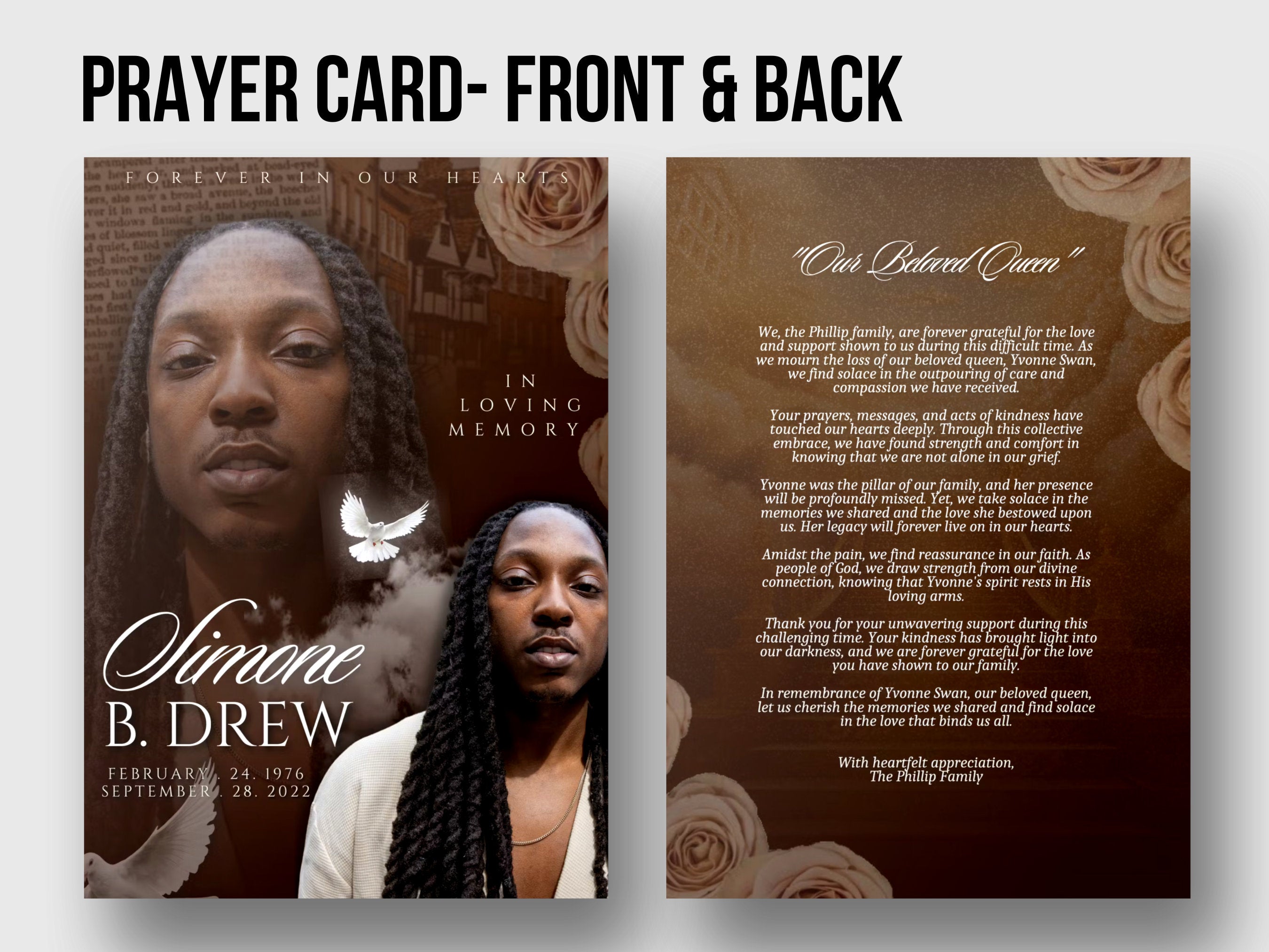 5x7 Prayer Cards, Memorial Prayer Cards, Catholic Prayer Cards, Person
