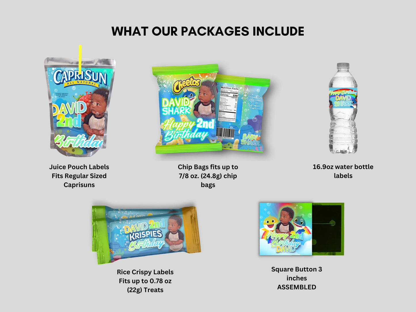 Custom Party Favors, D.I.Y. Goodie Package For Birthday Party,Party Favor Bags For Kids,Juice Pouch Labels,Party Treats, Unique Party Favors