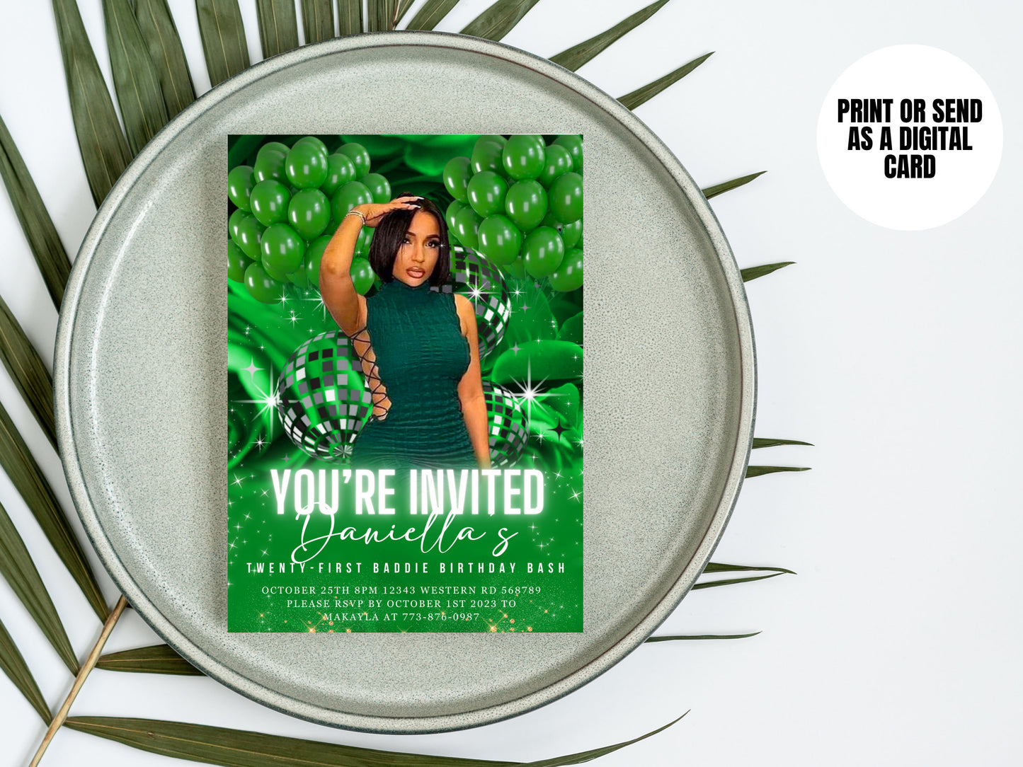 Editable Birthday Invitation Template Green  Birthday invite Birthday party  Invitation easy editable  invite