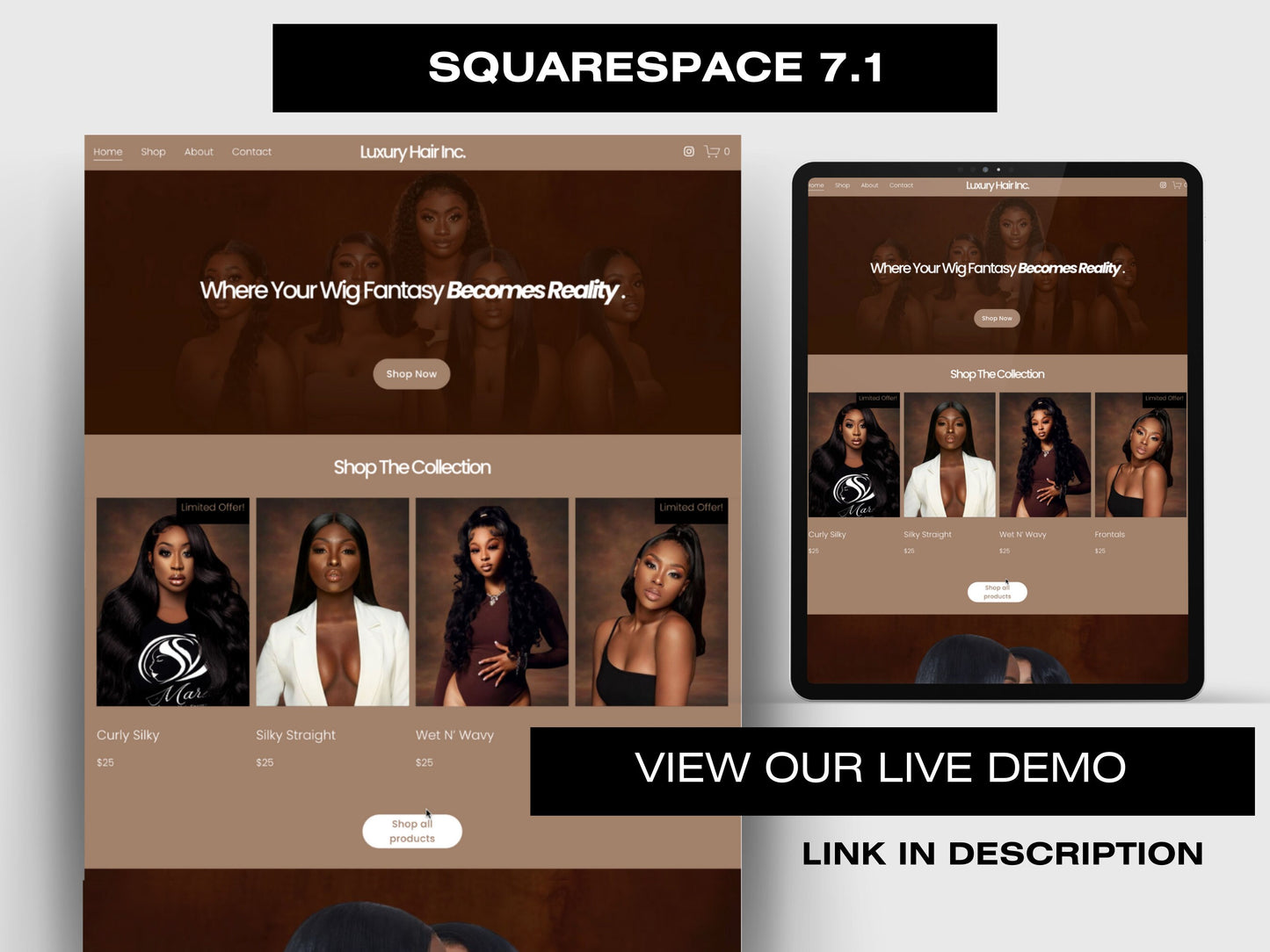 BROWN Melanin Aesthetic Squarespace Website Template, Skin Touched Website Template Squarespace,D.I.Y Website Design,Squarespace Template