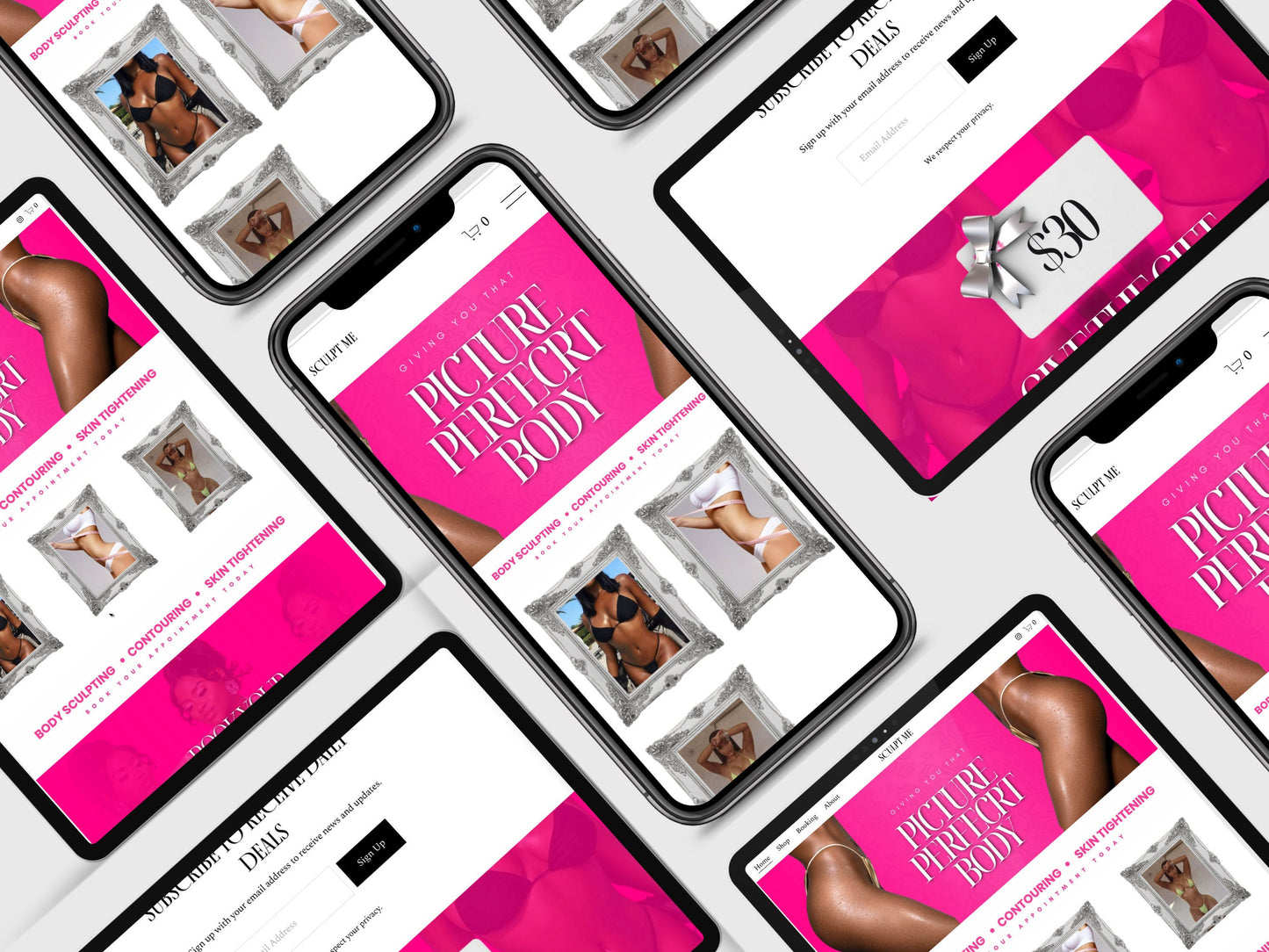 PINK Body Sculpting Squarespace Website Template, Book Now Customizable Website Template Squarespace, D.I.Y Website, Squarespace Design