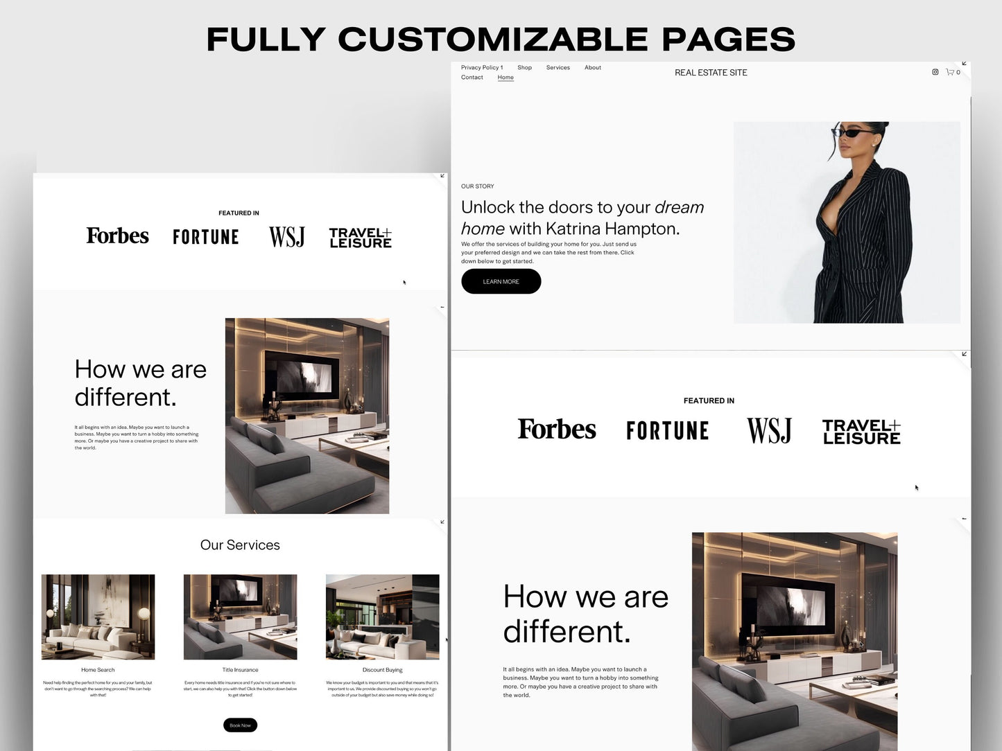 Aesthetic Real Estate Squarespace Website Template, Website Template Squarespace,D.I.Y Website Design,Squarespace Template Editable